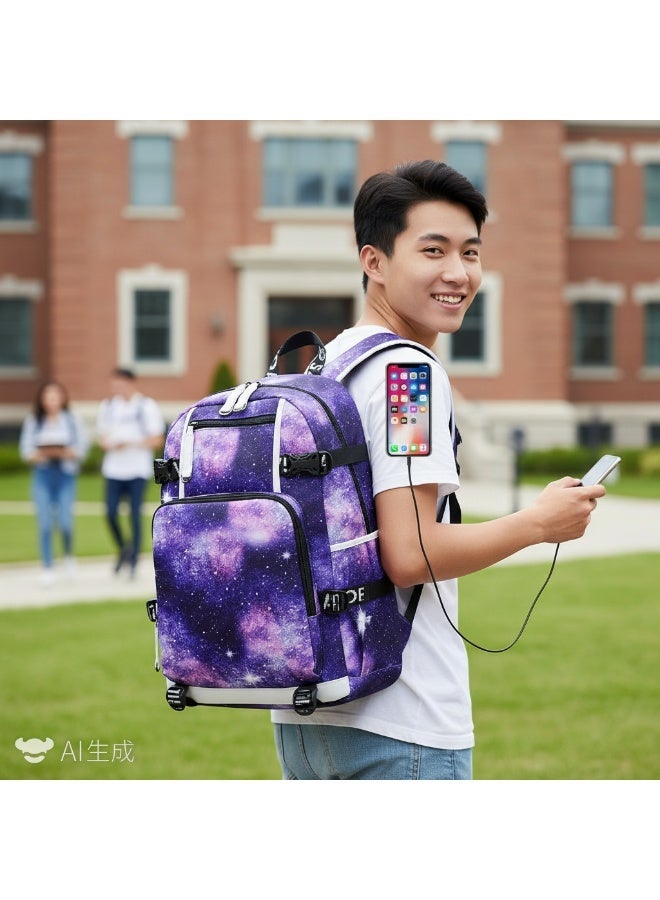 Aolida 1-Piece Men's Korean Version Laptop Backpacks Minimalist Middle School Student Backpack Heat Transfer Printed Casual Backpack - Image 1